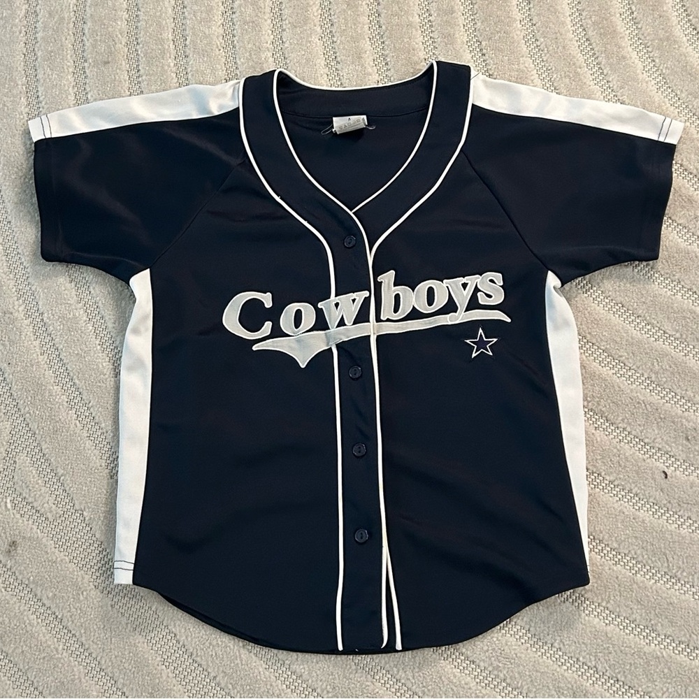 Dallas Cowboys Football NFL Baseball Style Jersey - M